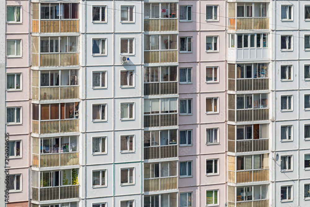 Multi-storey residential building facade