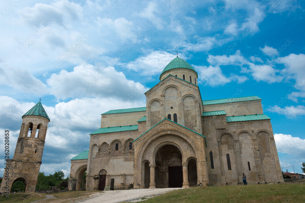 Kutaisi, Georgia - Jun 18 2018: Bagrati Cathedral in Kutaisi, Imereti, Georgia. UNESCO removed Bagrati Cathedral from its World Heritage sites in 2017.