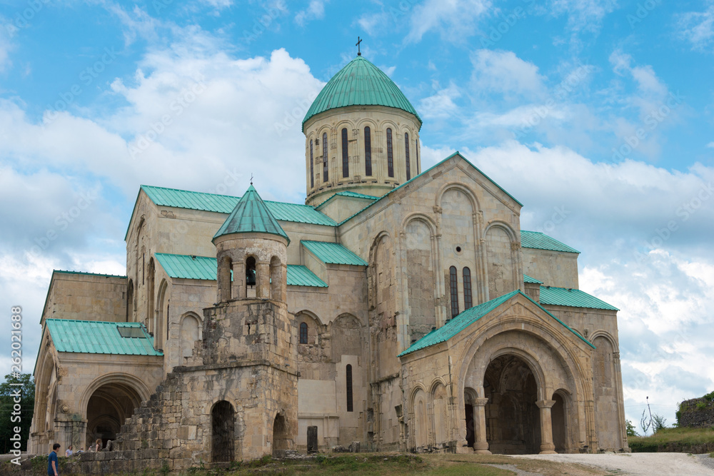 Kutaisi, Georgia - Jun 18 2018: Bagrati Cathedral in Kutaisi, Imereti, Georgia. UNESCO removed Bagrati Cathedral from its World Heritage sites in 2017.