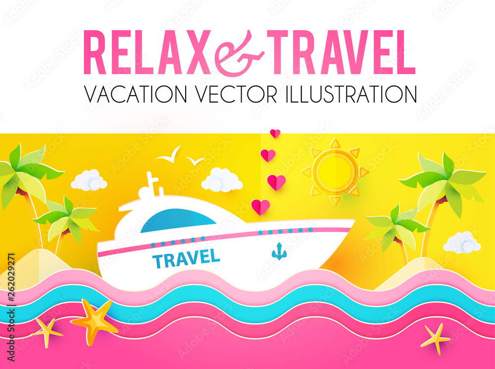 Hot Vacation Design Template. Summer Travel. Enjoy Sea Holidays.