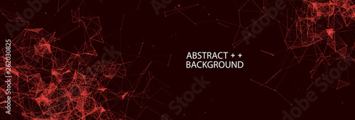 Abstract polygonal vector science background with connecting dots and lines.
