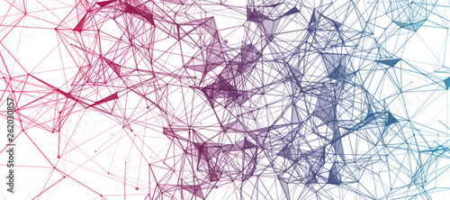 Abstract polygonal vector science background with connecting dots and lines.