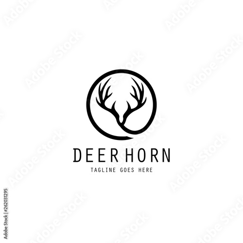 deer horn logo design template. Vector illustration