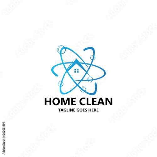 Home clean logo design template. Vector illustration
