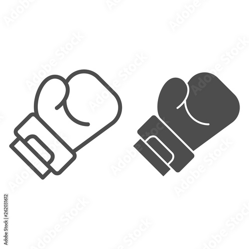 Boxing glove line and glyph icon. Sport equipment vector illustration isolated on white. Box outline style design, designed for web and app. Eps 10.