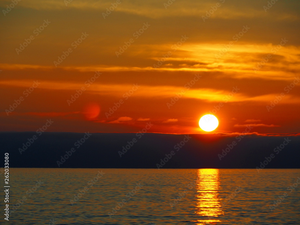 Sun falling into the sea of Rumoi