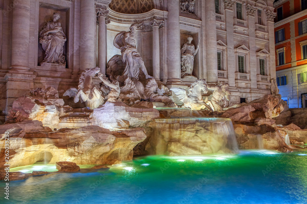 Famous Trevi Fountain in Rome 