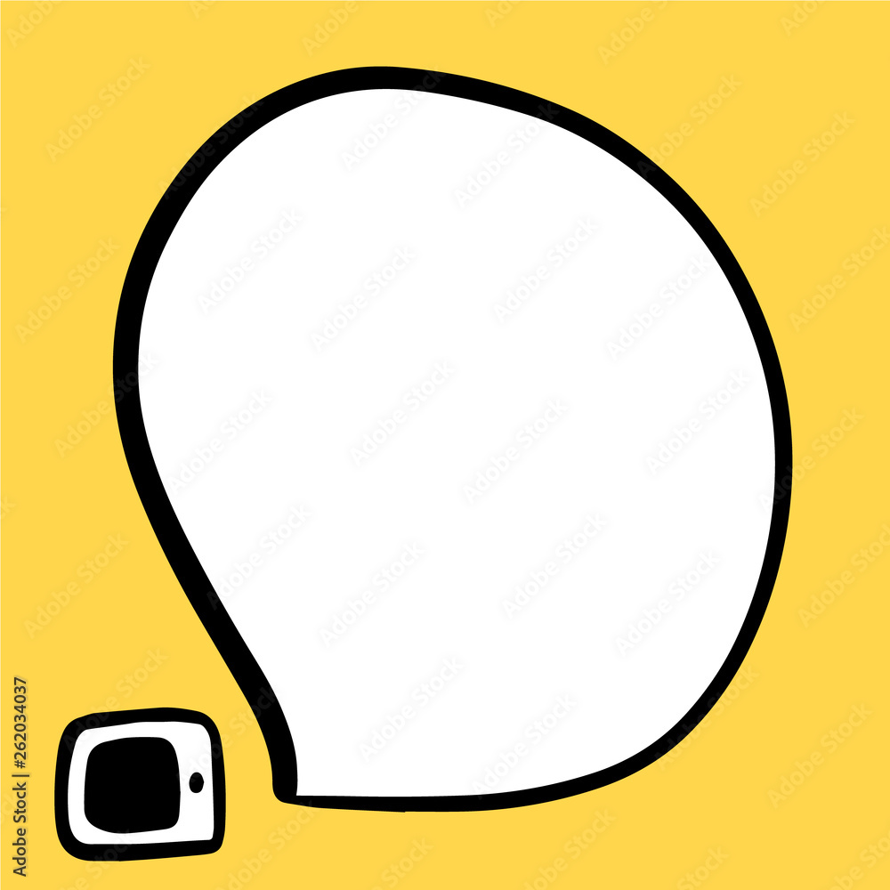 Tablet talking and speech bubble hand drawn illustration in cartoon style Tablet talking and speech bubble hand drawn illustration in cartoon style