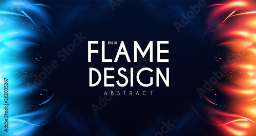 Burning Fire Abstract Background. Flame Power. Light Effect.
