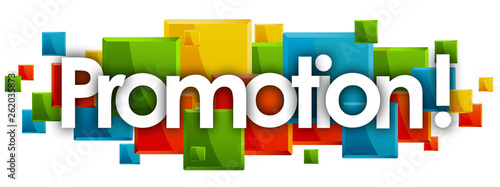 promotion word in rectangles background photo