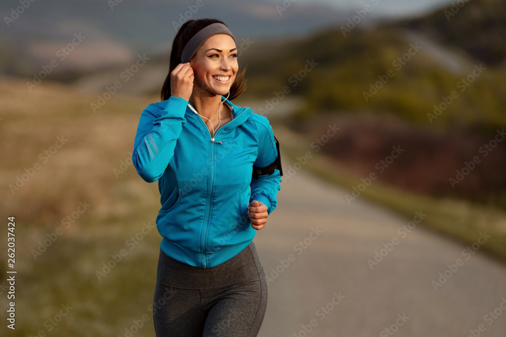 Jogging with sounds of her favorite music! Jogging with sounds of her favorite music!