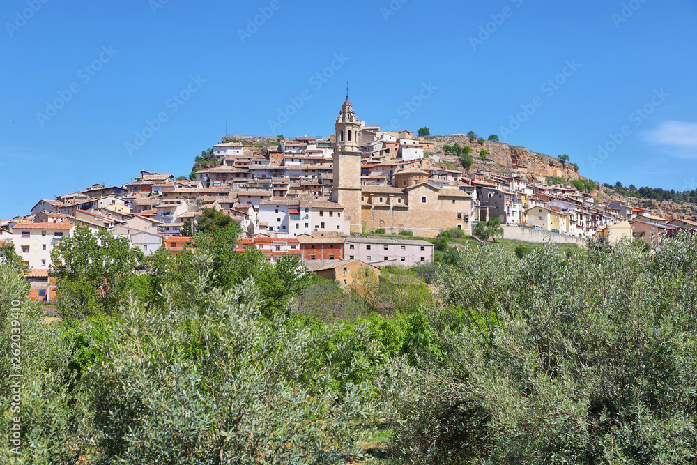Penarroya de Tastavins skyline in Teruel Spain