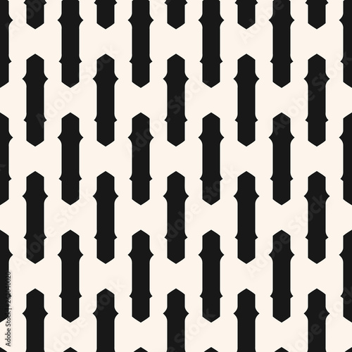 Monochrome seamless striped pattern. Black and white vector geometric texture