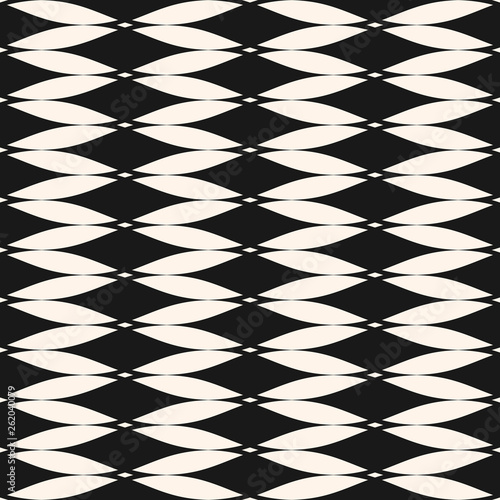 Vector seamless pattern with curved shapes, mesh texture, smooth grid. Art deco
