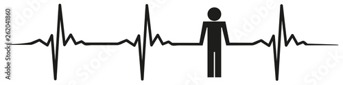 Man heartbeat #isoliert #vektor - Mann Herzschlag