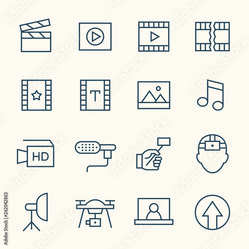 Video production vector icon set