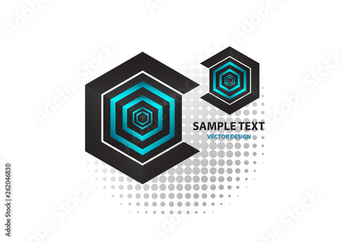 Abstract hexagon and cube. Corporate geometric business logo.