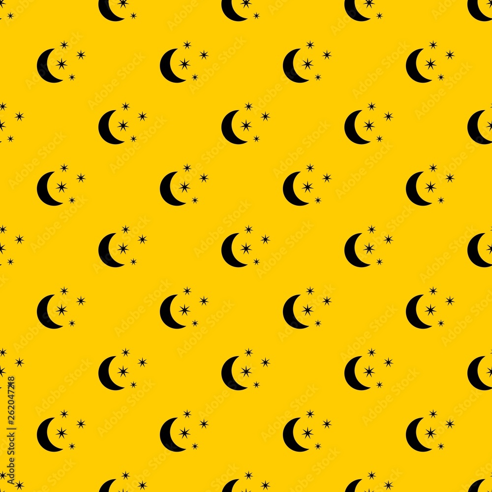Moon and stars pattern seamless vector repeat geometric yellow for any design Moon and stars pattern seamless vector repeat geometric yellow for any design