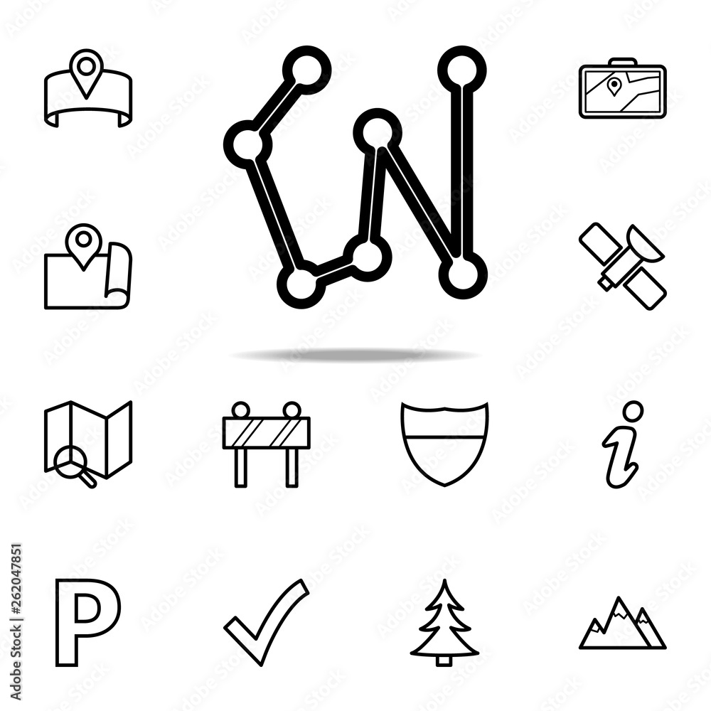 connected points by a line icon. Navigation icons universal set for web and mobile connected points by a line icon. Navigation icons universal set for web and mobile