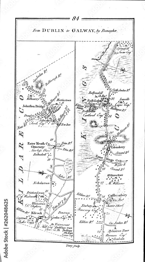 Obraz premium Ireland roud map