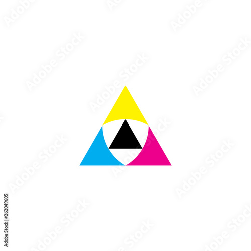 cmyk print logo triangle geometric icon vector element