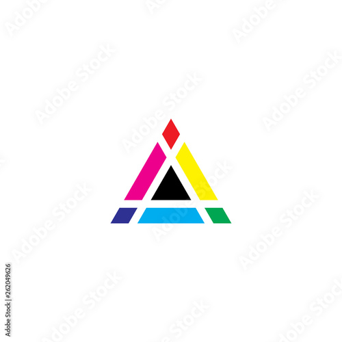color mixing triangle icon print logo vector design