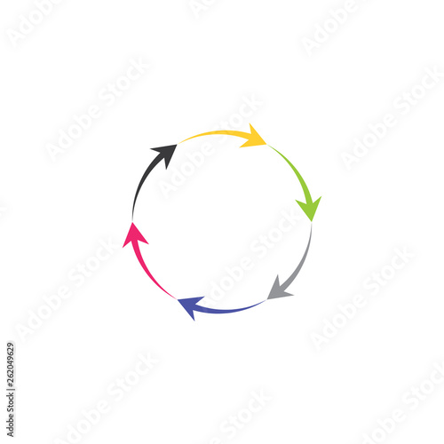 colorful circle arrows vector icon recycle logo symbol