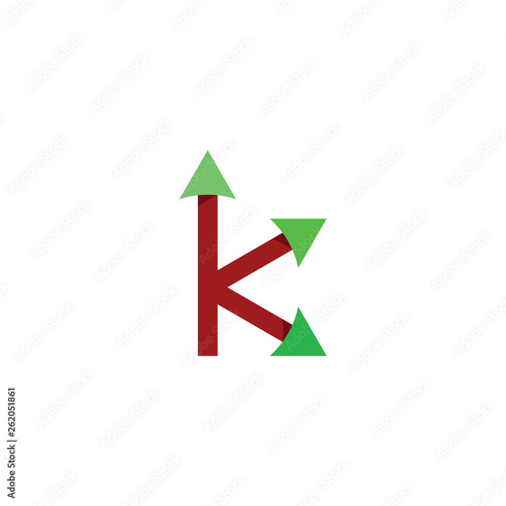k logo letter with arrows vector symbol design k logo letter with arrows vector symbol design