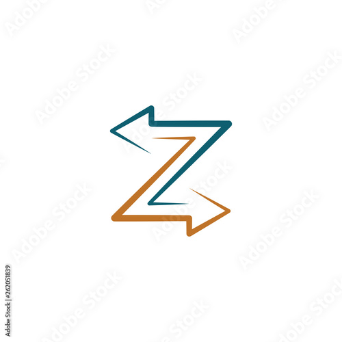 z letter logo with arrows symbol design element