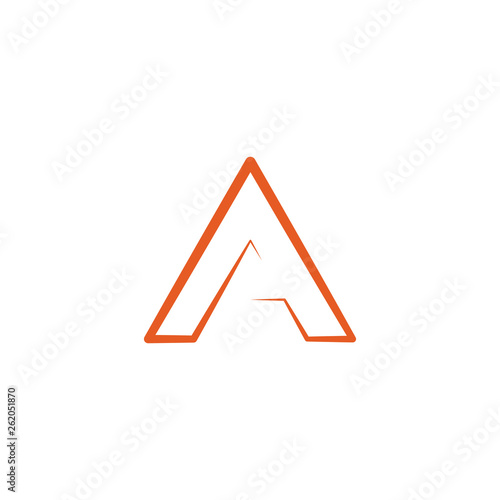 letter a logo orange icon logotype symbol element