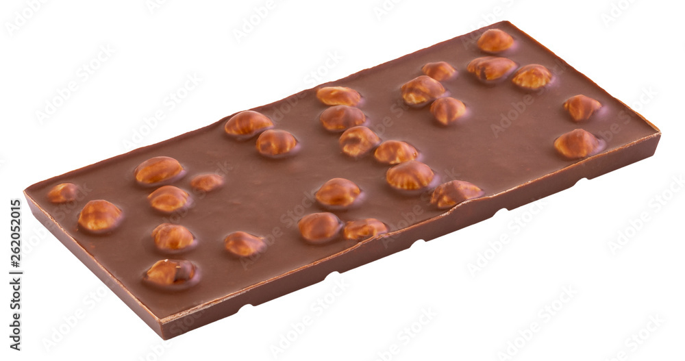 chocolate with nuts isolated on white background chocolate with nuts isolated on white background