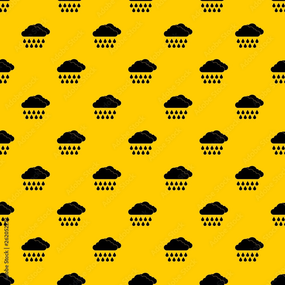 Cloud and rain pattern seamless vector repeat geometric yellow for any design Cloud and rain pattern seamless vector repeat geometric yellow for any design