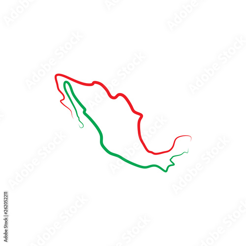 mexico map icon logo vector symbol element