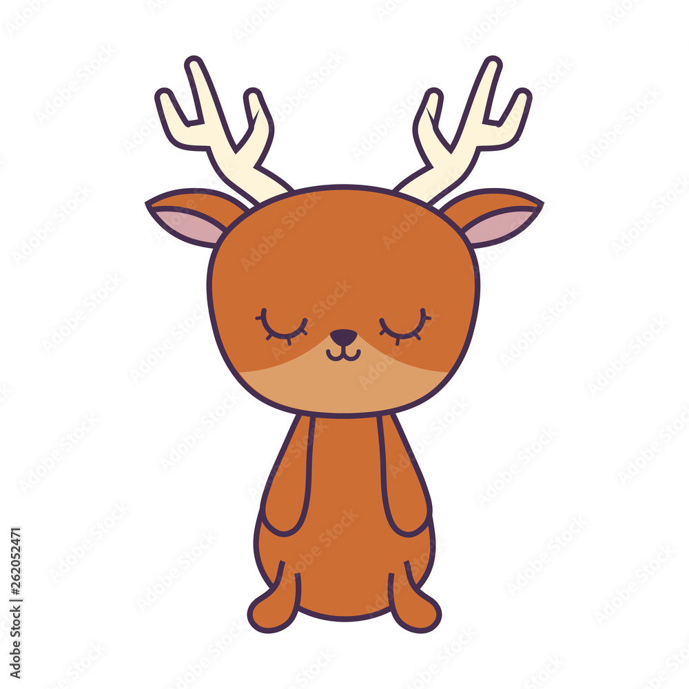 cute reindeer animal isolated icon cute reindeer animal isolated icon