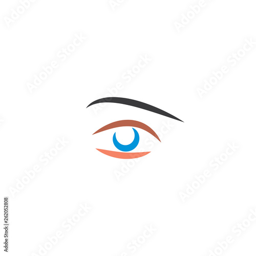 stylized human eye logo sign vector element