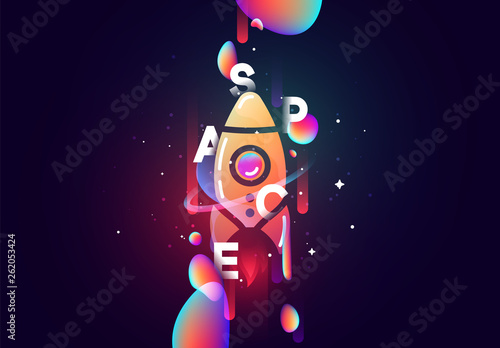 space abstract background with spaceship