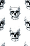 Cloth pattern with gray human skull images