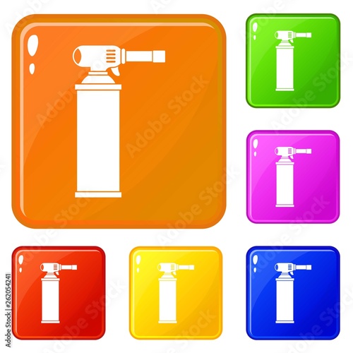 Wallpaper Mural Gas cylinder icons set collection vector 6 color isolated on white background Torontodigital.ca