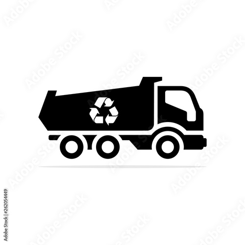 Waste recycling car icon.Vector concept illustration for design.