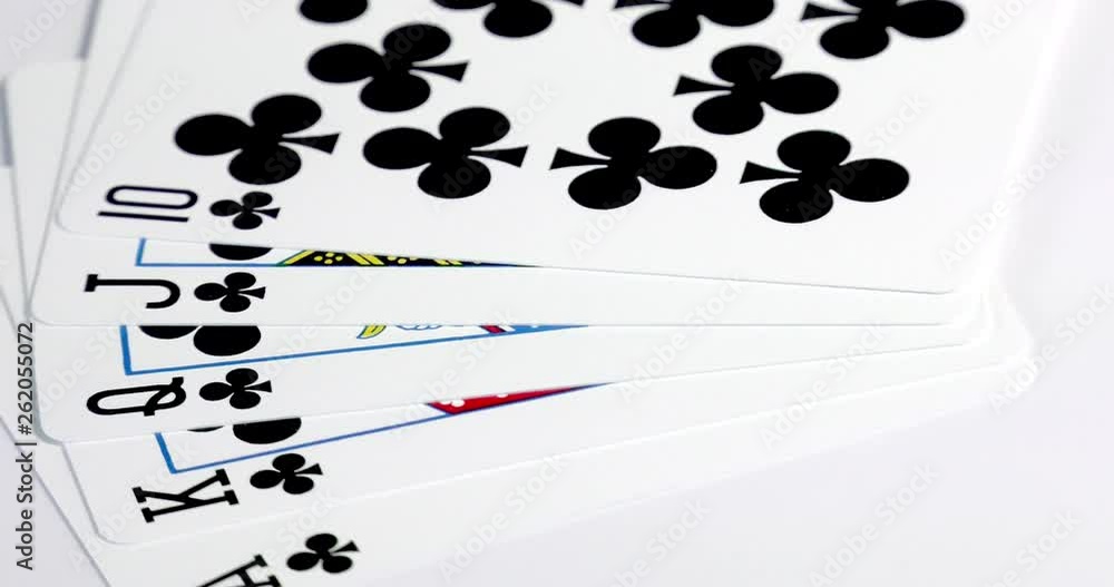 combination of playing cards poker game flash royal close-up combination of playing cards poker game flash royal close-up