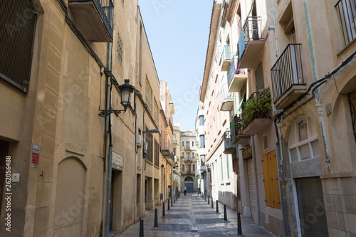 Reus. A narrow street in the historic center of the city