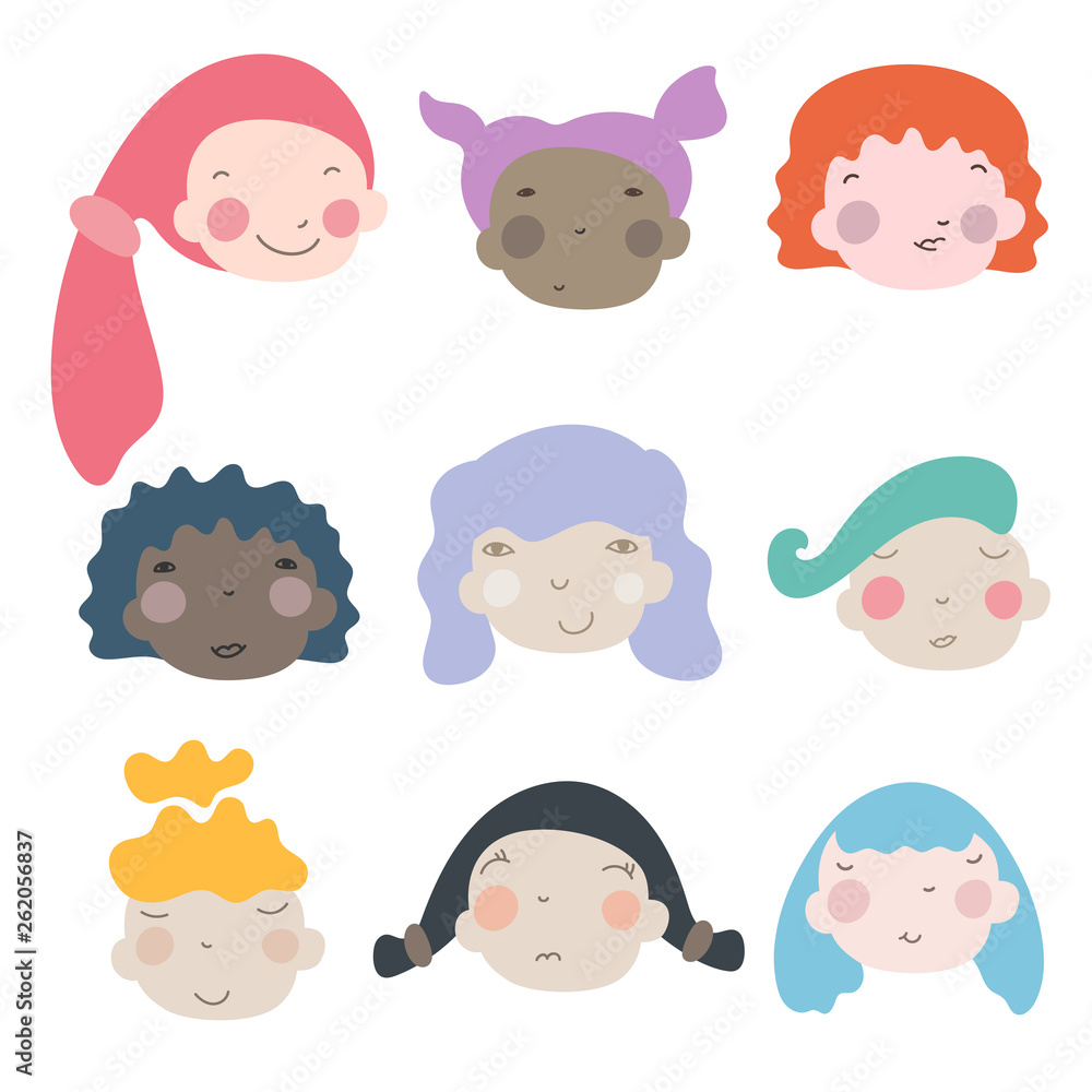 Group of diversity women with different skin color Group of diversity women with different skin color