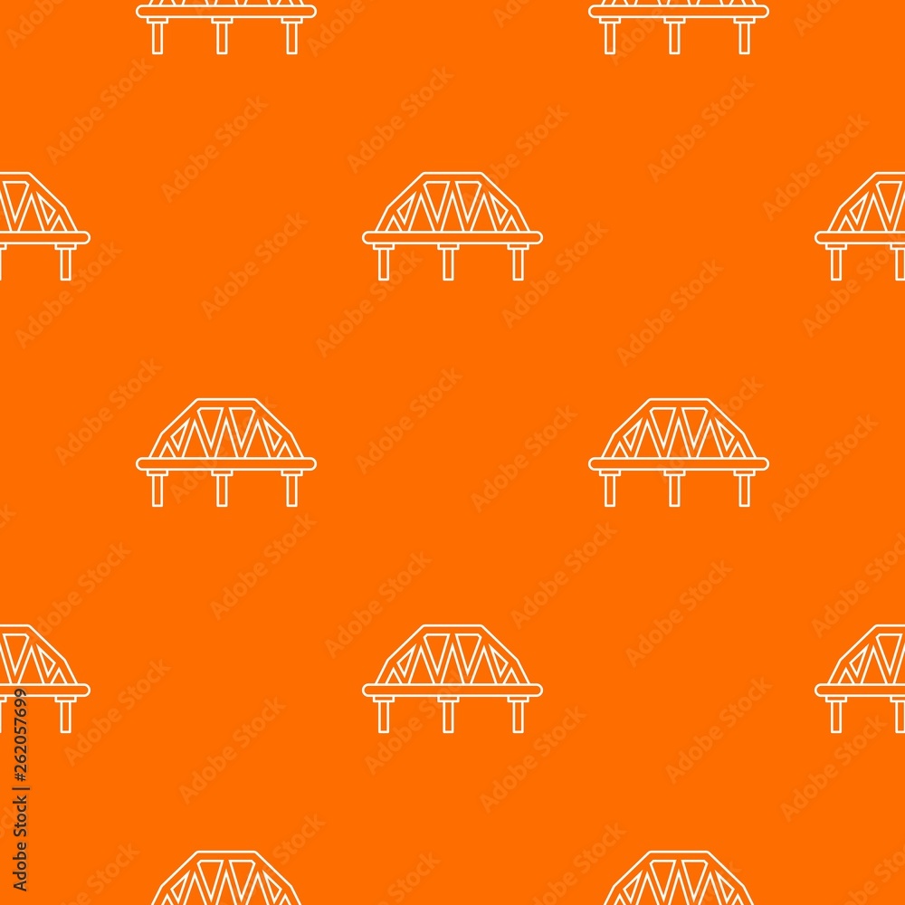 Arched train bridge pattern vector orange for any web design best