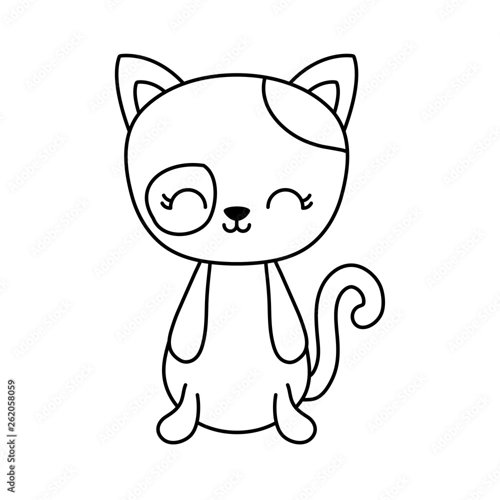 cute cat animal isolated icon cute cat animal isolated icon