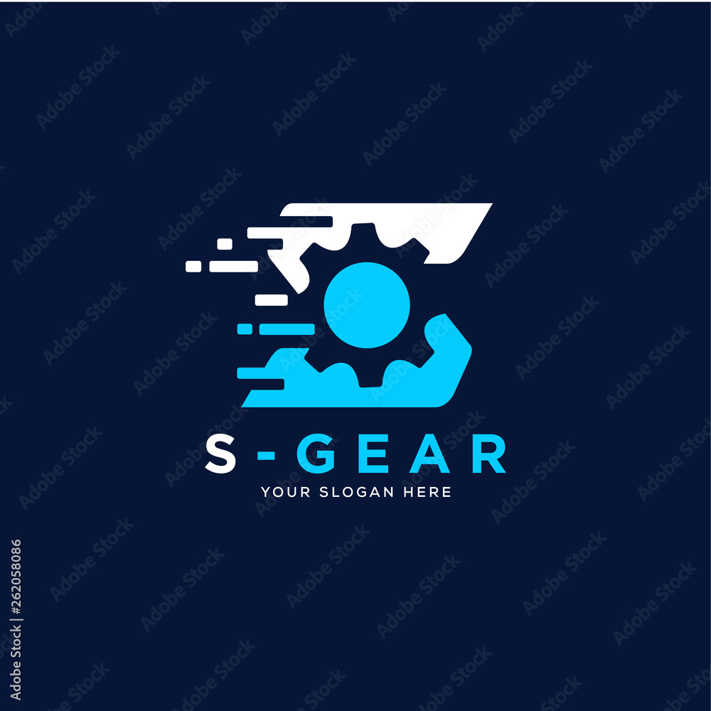 S logo designs with tech gear minimalist line creative S logo designs with tech gear minimalist line creative