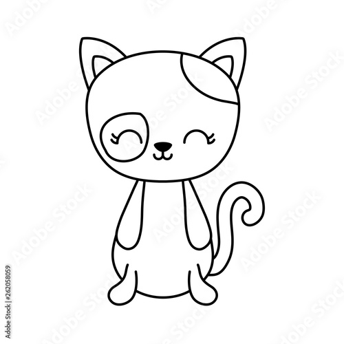 cute cat animal isolated icon