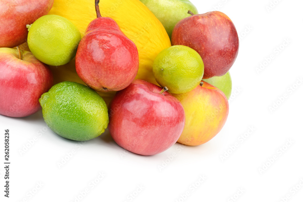 Fruit and berries isolated on white background. Healthy food. Fruit and berries isolated on white background. Healthy food.