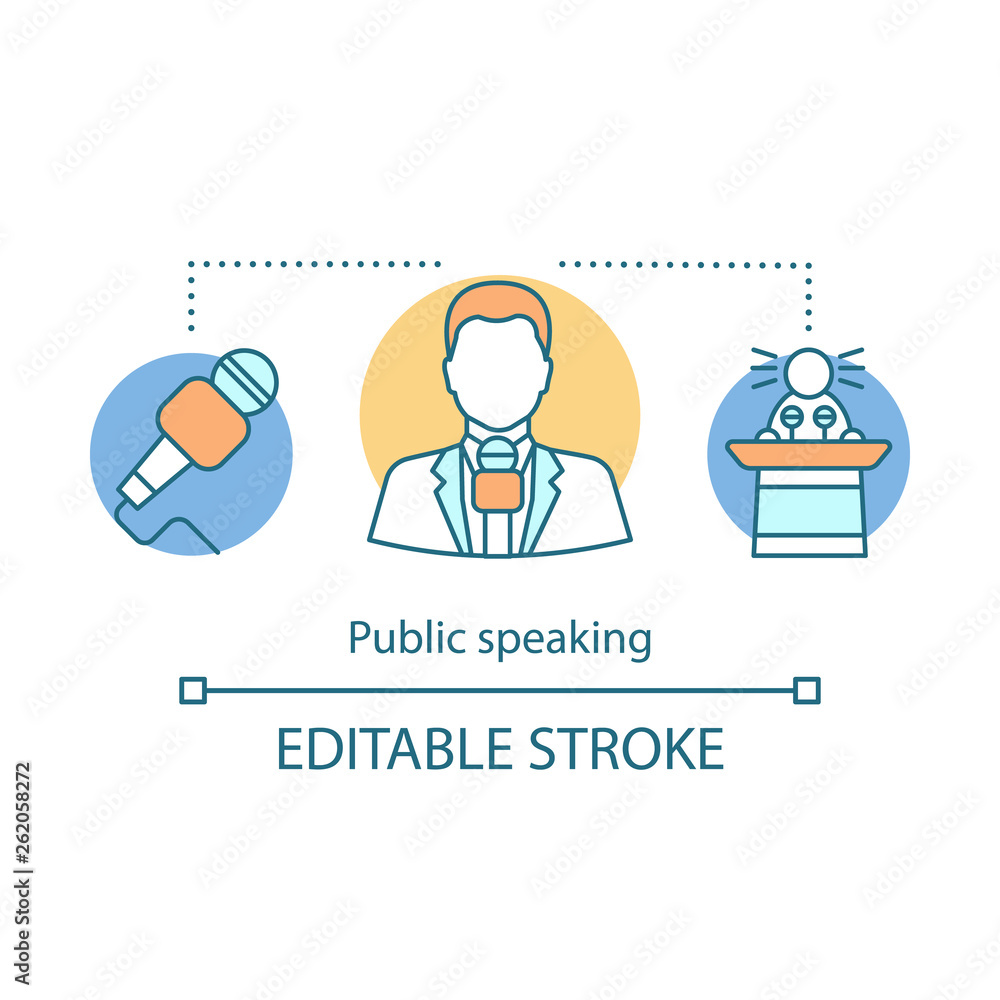 Public speaking concept icon Public speaking concept icon