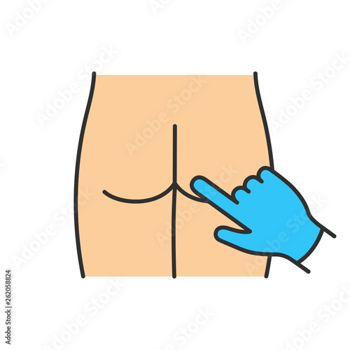 Digital rectal exam color icon
