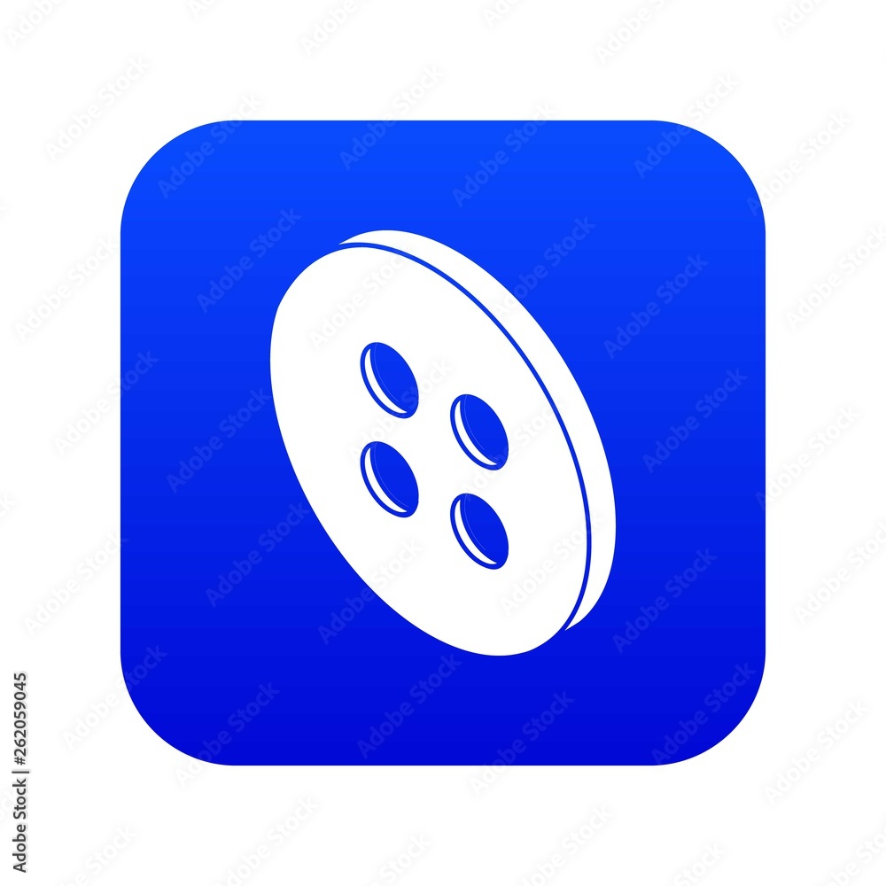 Classic shirt button icon blue vector isolated on white background Classic shirt button icon blue vector isolated on white background